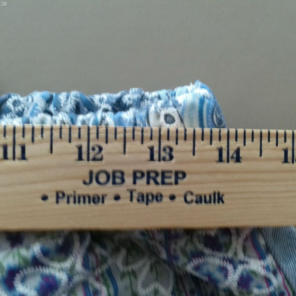 POL NWOT 100% Cotton Patchwork/ Embroidery/ Lace Design on Blue Denim Joggers M - Picture 9 of 11